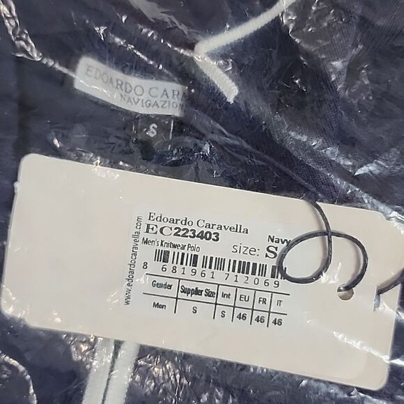 1730 NWT QUARTER ZIP SHORT SLEEVE POLO // NAVY + WHITE - Picture 4 of 6